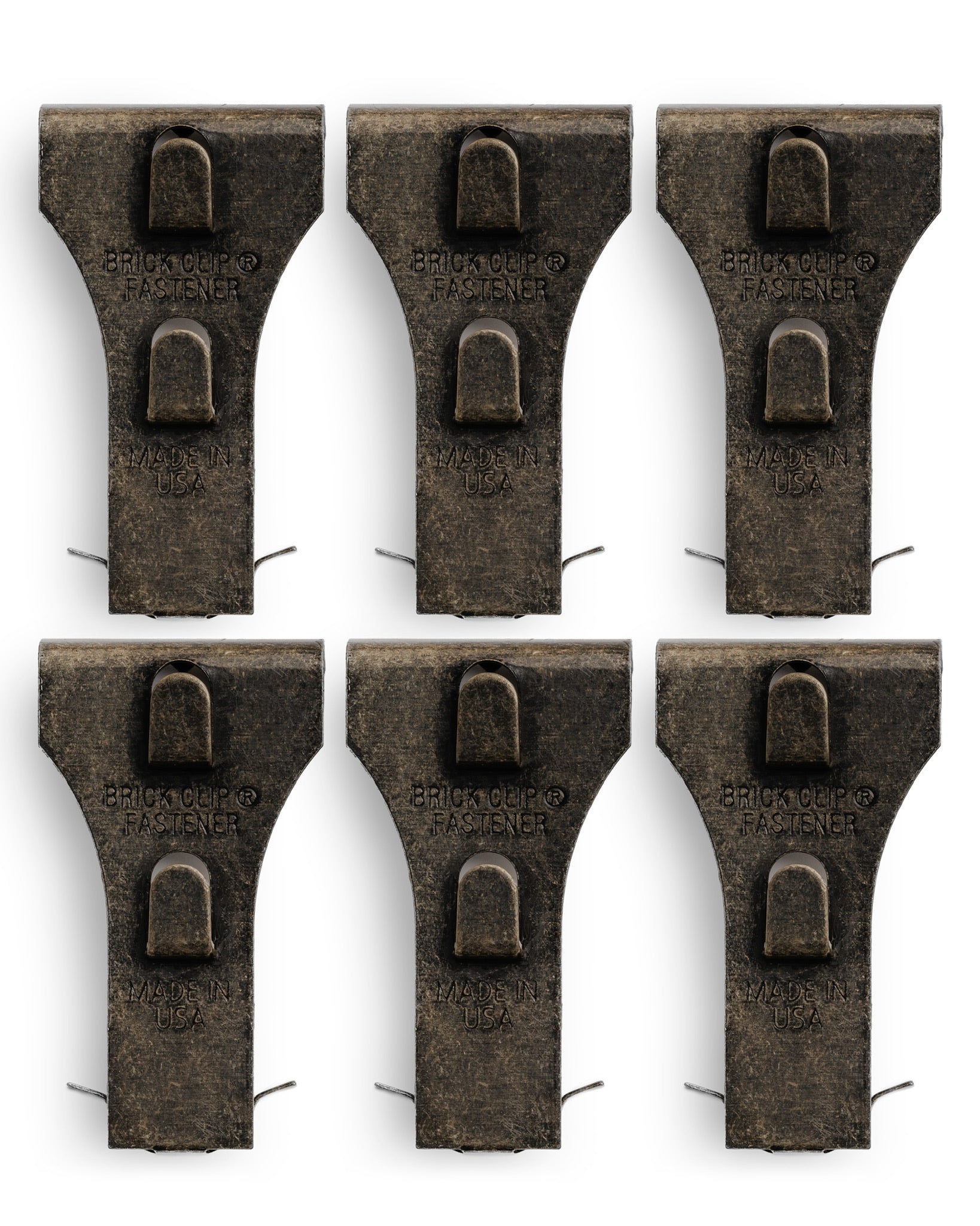 STANDARD SIZE Brick Clip® Fastener- 6 PACK (for bricks 2 1/8